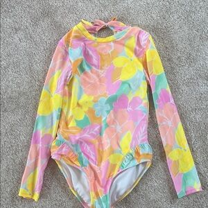 New Never worn Cat & Jack Multicolor Floral Kids Rashguard